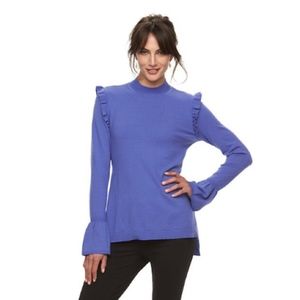 Elle Ruffle Shoulder Mockneck Sweater Sz XXL **